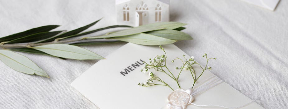 Wedding menu cards