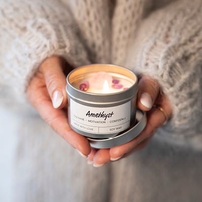 Collage picture - Molded candle in a tin can