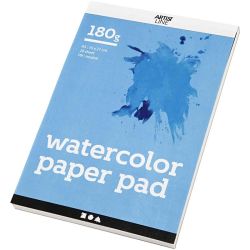 Watercolour Paper Pad, A5, sheet 148x210 mm, 180 g, white, 20sheet/ 1 pc