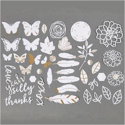Labels with Gold Motifs for Watercolour, size 1,5-10 cm, 44pc/ 1 pack