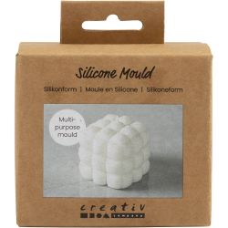 Silicone Mould, Square with bubbles, H: 5 cm, dia. 6 cm, W: 6 cm, 1pc/ 1 pack