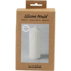 Silicone Mould, Ribbed cylinder, H: 12 cm, dia. 4 cm, 1pc/ 1 pack