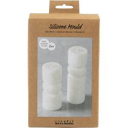 Silicone Mould, Ribbed cylinder with arch, H: 11+14 cm, dia. 4+4 cm, 2pc/ 1 pack