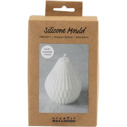 Silicone Mould, Ribbed teardrop shape, H: 8 cm, dia. 7 cm, 1pc/ 1 pack