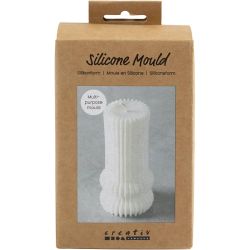 Silicone Mould, Ribbed cylinder with arches, H: 12,5 cm, dia. 6 cm, 1pc/ 1 pack