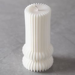 Silicone Mould, Ribbed cylinder with arches, H: 12,5 cm, dia. 6 cm, 1 pc/ 1 pack