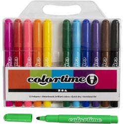 Colortime Markers, line 5 mm, standard colours, 12pc/ 1 pack