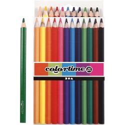 Colortime Colour Pencils, L: 17,45 cm, lead 5 mm, JUMBO, assorted colours, 12pc/ 1 pack