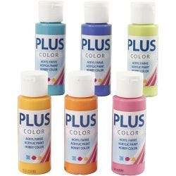 Plus Color Craft Paint, colorful, 6x60ml/ 1 pack