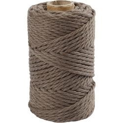 Macramé cord, 55 M, 4 mm, light brown, 330g/ 1 roll