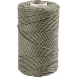 Macramé Cord, L: 198 M, dia. 2 mm, moss green, 330 g/ 1 roll