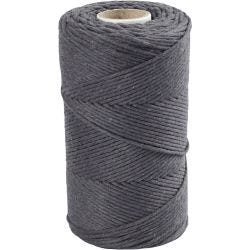 Macramé cord, L: 198 M, dia. 2 mm, grey, 330g/ 1 roll