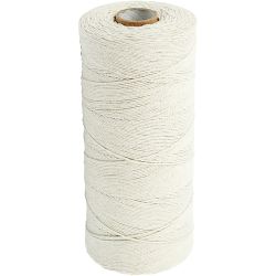 Cotton Twine, L: 700 M, Extra thin quality 12/6, light natural, 250g/ 1 ball