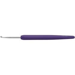Crochet Hook, 3, L: 13,3 cm, size 3 mm, purple, 1 pc