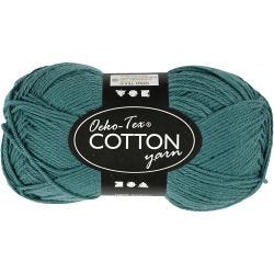 Cotton Yarn, 8/4, L: 170 M, petrol, 50g/ 1 ball
