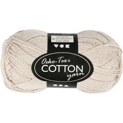 Cotton Yarn, 8/4, L: 170 M, sand, 50g/ 1 ball