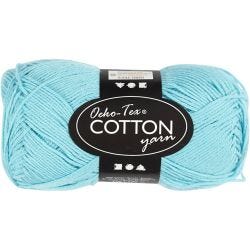 Cotton Yarn, 8/4, L: 170 M, turquoise, 50g/ 1 ball