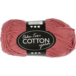 Cotton Yarn, no. 8/4, L: 170 M, needle 3-3,5, terracotta, 50 g/ 1 ball