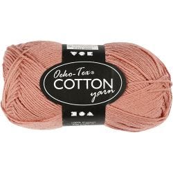 Cotton Yarn, 8/4, L: 170 M, antique pink, 50g/ 1 ball