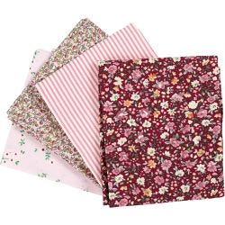 Patchwork Fabric, size 45x55 cm, 100 g, rose, 4pc/ 1 bundle