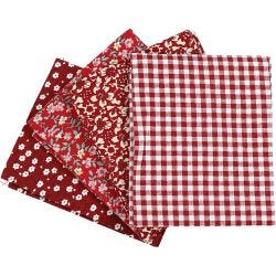 Patchwork Fabric, size 45x55 cm, 100 g, red, 4pc/ 1 bundle