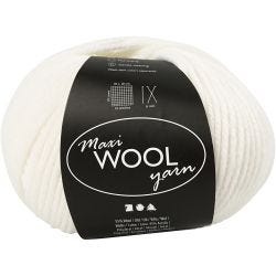 Wool yarn, 125 M, off-white, 100g/ 1 ball