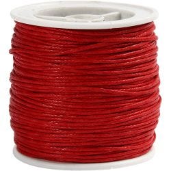 Cotton cord, thickness 1 mm, red, 40m/ 1 roll