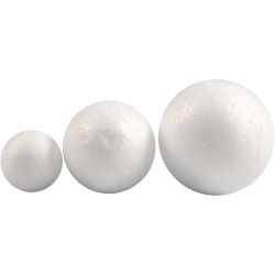 Polystyrene Balls, 20+30+40 mm, white, 12pc/ 1 pack