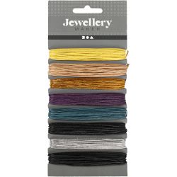Cotton Cord, 1 mm, assorted colours, 8x5m/ 1 pack