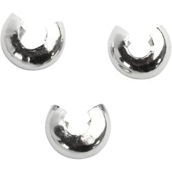 Crimp Bead Cover, 5 mm, silver-plated, 50pc/ 1 pack