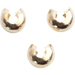 Crimp Bead Cover, 5 mm, gold-plated, 50pc/ 1 pack