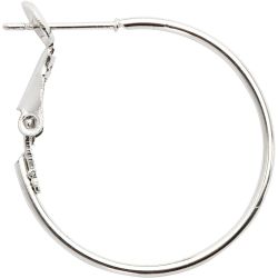 Earrings, dia. 25 mm, silver-plated, 8pc/ 1 pack