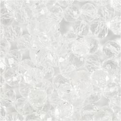 Faceted Beads, size 5x6 mm, hole size 1 mm, crystal, 100 pc/ 1 pack