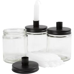 Jar with candle holder and candle