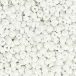 Rocaille Seed Beads, 3 mm, 8/0, 0,6-1,0 mm, white, 25g/ 1 pack