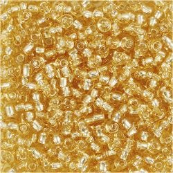 Rocaille Seed Beads, 3 mm, 8/0, 0,6-1,0 mm, gold, 25g/ 1 pack