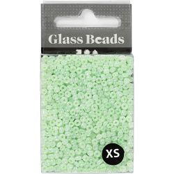 Seed Beads, dia. 3 mm, size 8/0, hole size 0,6-1,0 mm, soft green, 25 g/ 1 pack