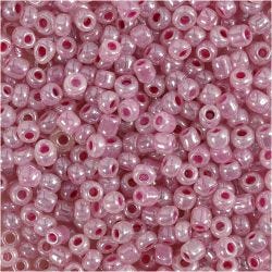 Rocaille Seed Beads, 3 mm, 8/0, 0,6-1,0 mm, pink, 25g/ 1 pack