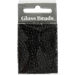 Seed Beads, dia. 3 mm, size 8/0, hole size 0,6-1,0 mm, black, 25 g/ 1 pack