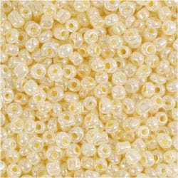 Rocaille Seed Beads, 3 mm, 8/0, 0,6-1,0 mm, ivory, 25g/ 1 pack
