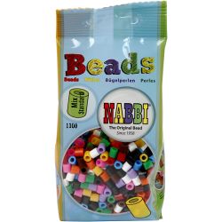 Fuse Beads, size 5x5 mm, hole size 2,5 mm, medium, standard colours, 1100 pc/ 1 pack