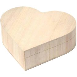 Wooden heart jewellery box