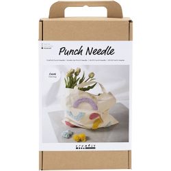 Craft Kit Punch Needle, Tote bag, pastel colours, 1 pack