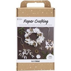 Craft Kit Paper Crafting, Wreath, white, light natural, 1 pack