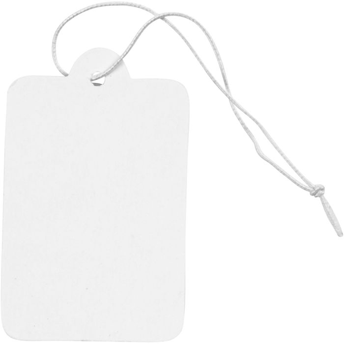 Gift Tags, size 25x40 mm, white, 100 pc/ 1 pack