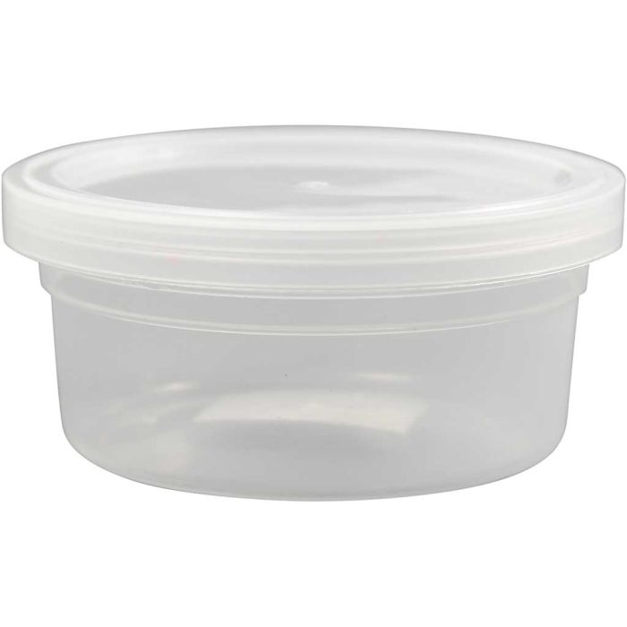 Plastic Tub with Lid, H: 38 mm, dia. 84 mm, 125 ml, 20 pc/ 1 pack