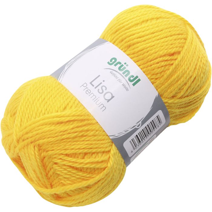 Acrylic yarn, yellow, 50 g/ 1 ball