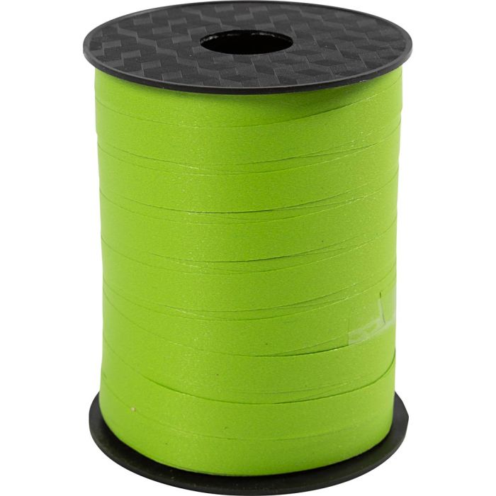 Curling Ribbon, W: 10 mm, matt, lime green, 250 m/ 1 roll