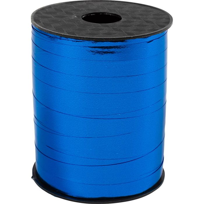Curling Ribbon, W: 10 mm, glossy,metallic, blue, 250 m/ 1 roll
