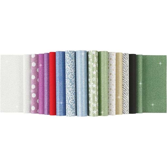 Glitter Paper Pad, A4, sheet 210x297 mm, 150 g, 30 sheet/ 1 pc